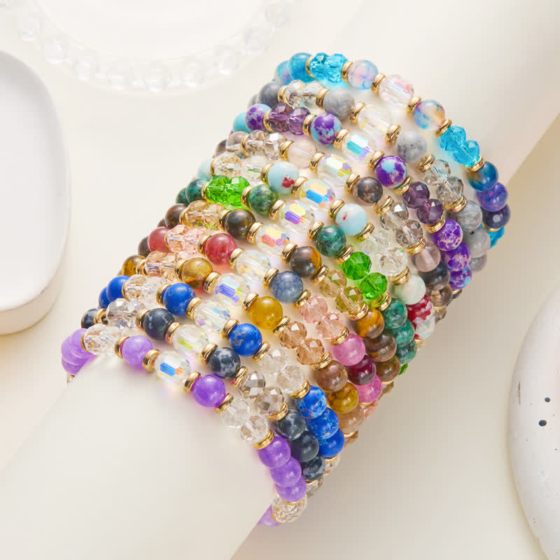 Bracelet en cristal naturel coloré Olivenorma avec douze signes du zodiaque 