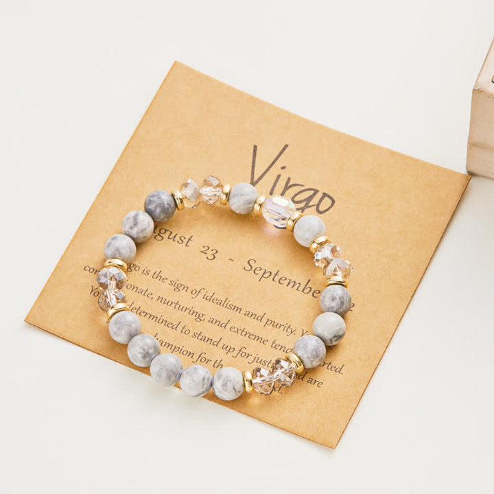 Bracelet en cristal naturel coloré Olivenorma avec douze signes du zodiaque 