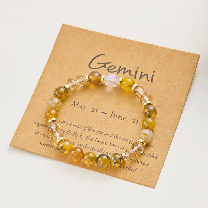 Bracelet en cristal naturel coloré Olivenorma avec douze signes du zodiaque 