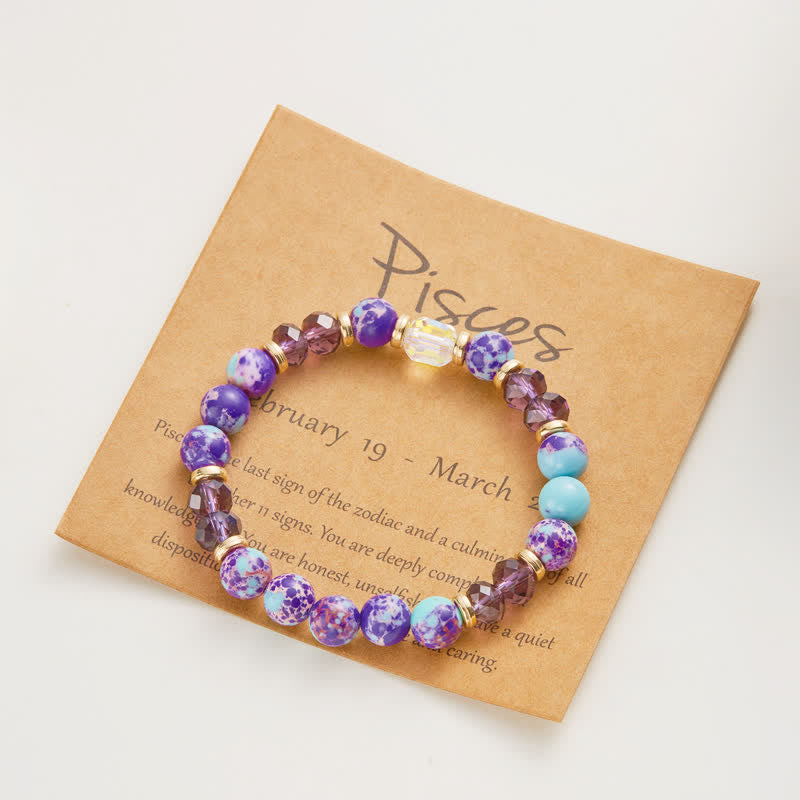Bracelet en cristal naturel coloré Olivenorma avec douze signes du zodiaque 