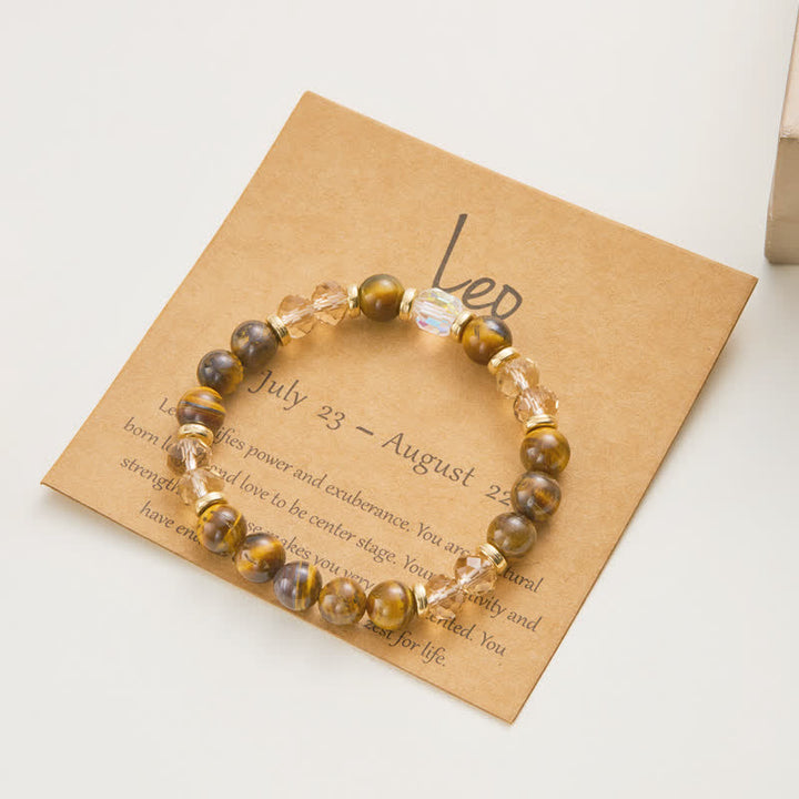 Bracelet en cristal naturel coloré Olivenorma avec douze signes du zodiaque 