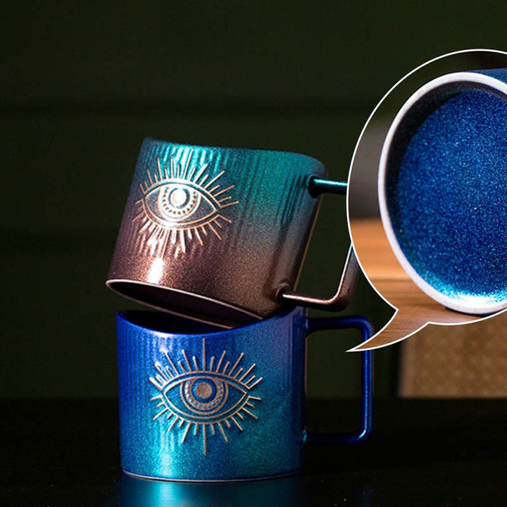 Tasse à eau pailletée en céramique Olivenorma Evil Eye