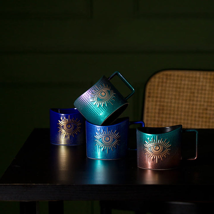 Tasse à eau pailletée en céramique Olivenorma Evil Eye