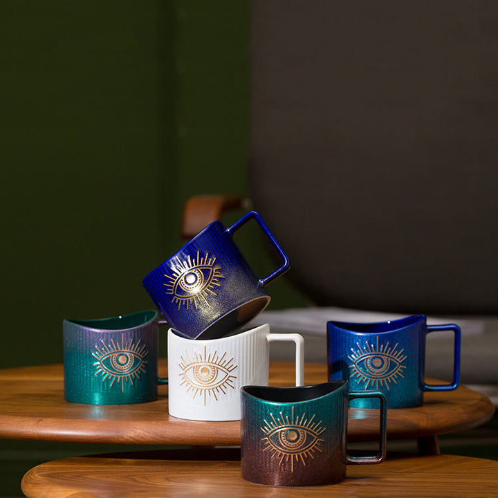Tasse à eau pailletée en céramique Olivenorma Evil Eye