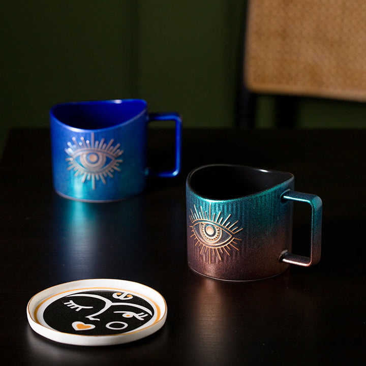 Tasse à eau pailletée en céramique Olivenorma Evil Eye