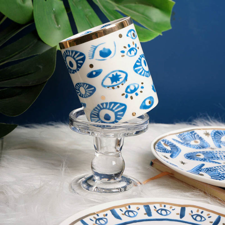 Tasse à thé en céramique avec main de Fatima et mauvais œil Olivenorma