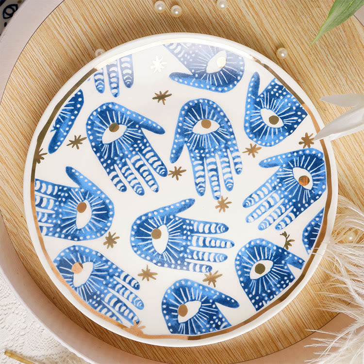 Tasse à thé en céramique avec main de Fatima et mauvais œil Olivenorma
