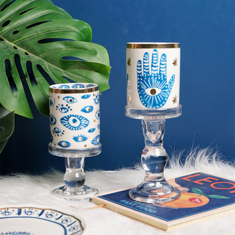 Tasse à thé en céramique avec main de Fatima et mauvais œil Olivenorma