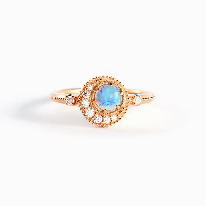 Bague lune et planète en argent sterling S925 Olivenorma
