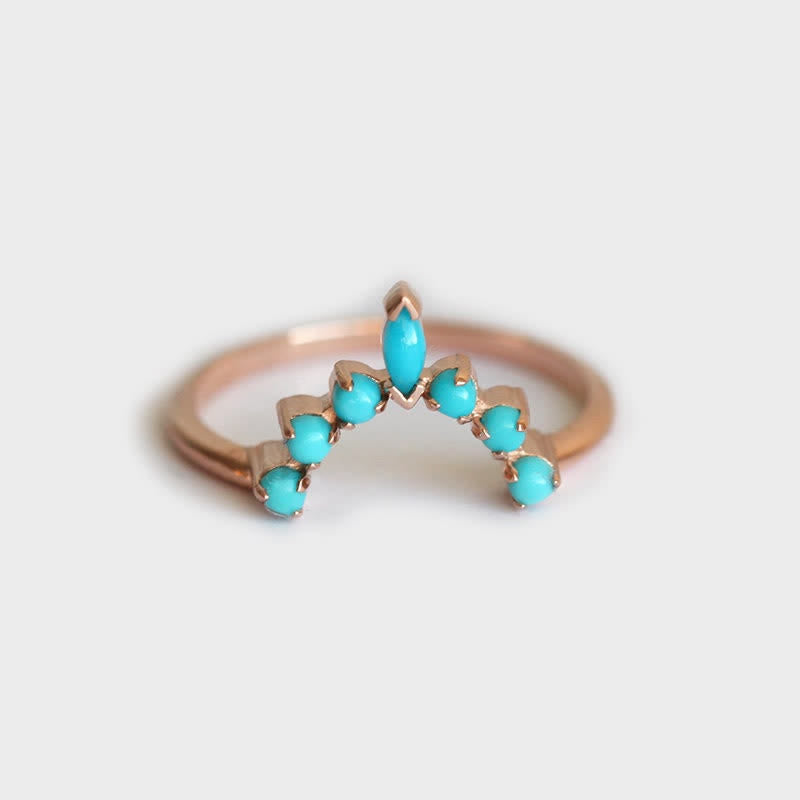 Ensemble de bagues Olivenorma Opalite Turquoise Zircon Océan