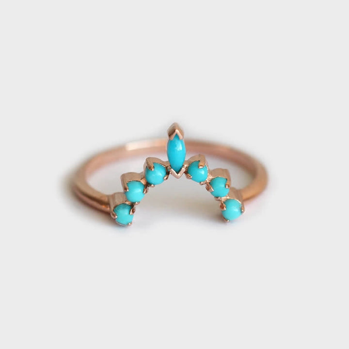 Ensemble de bagues Olivenorma Opalite Turquoise Zircon Océan