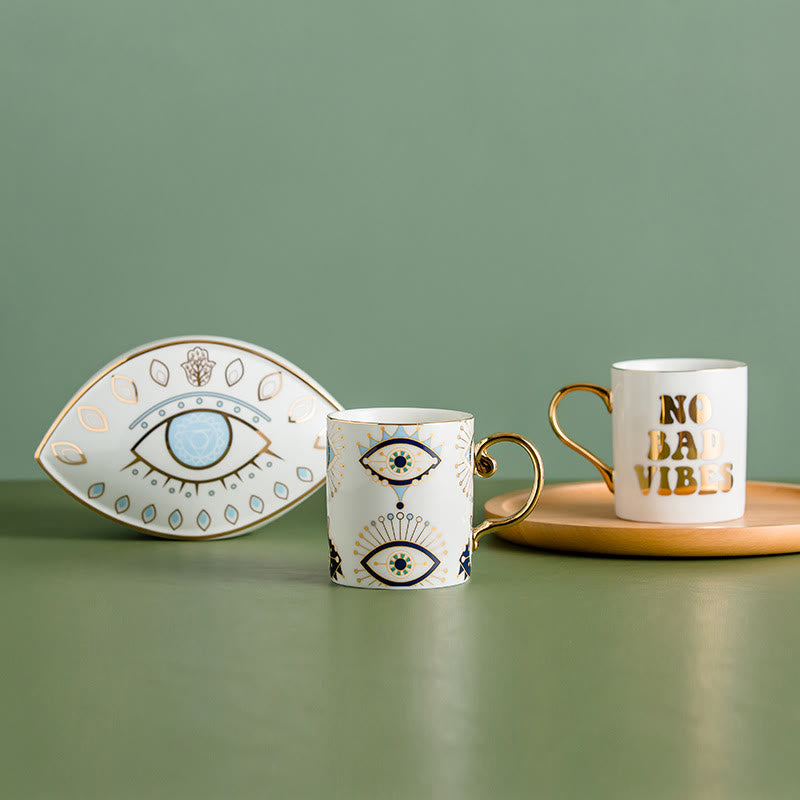 Tasse à café en céramique à motif mauvais œil Olivenorma