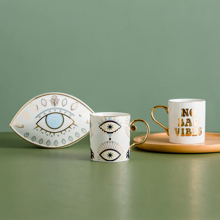 Tasse à café en céramique à motif mauvais œil Olivenorma