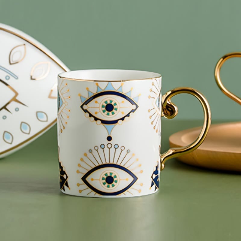 Tasse à café en céramique à motif mauvais œil Olivenorma