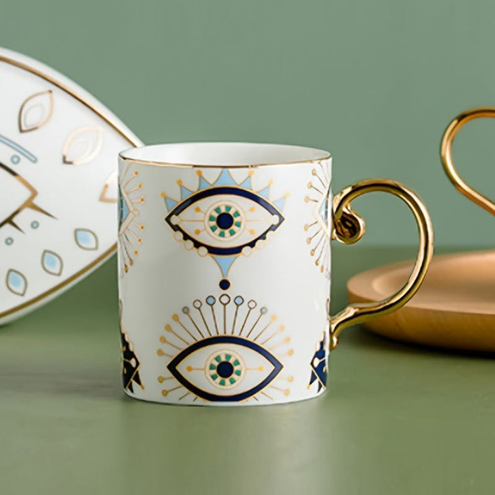 Tasse à café en céramique à motif mauvais œil Olivenorma