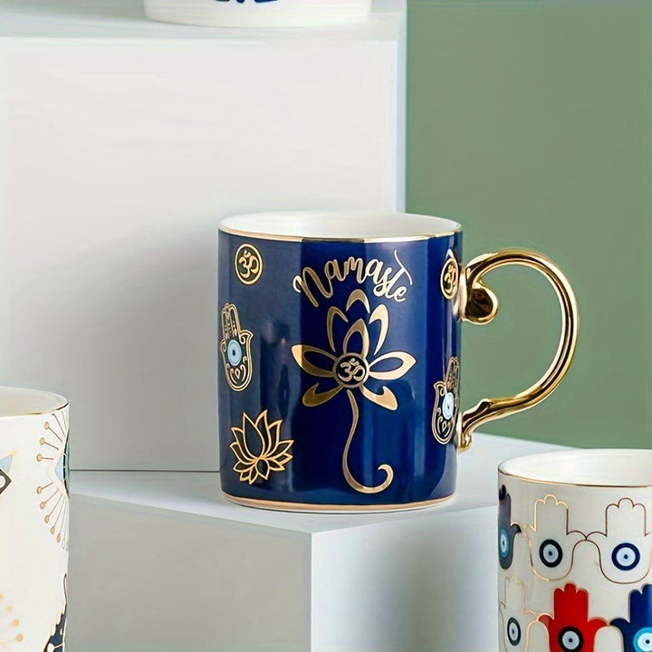 Tasse à café en céramique à motif mauvais œil Olivenorma