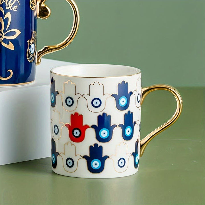 Tasse à café en céramique à motif mauvais œil Olivenorma