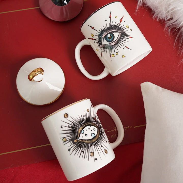 Tasse à café créative Olivenorma avec couvercle anti-mauvais œil