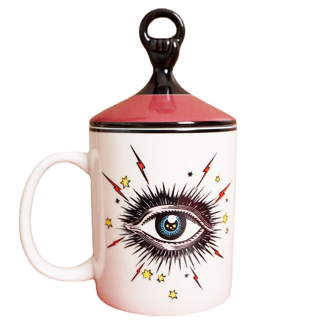 Tasse à café créative Olivenorma avec couvercle anti-mauvais œil