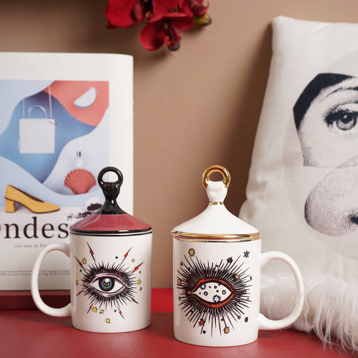 Tasse à café créative Olivenorma avec couvercle anti-mauvais œil