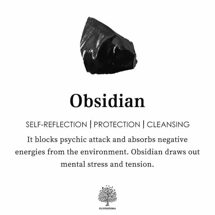 Bague cercueil en obsidienne naturelle de style sombre Olivenorma