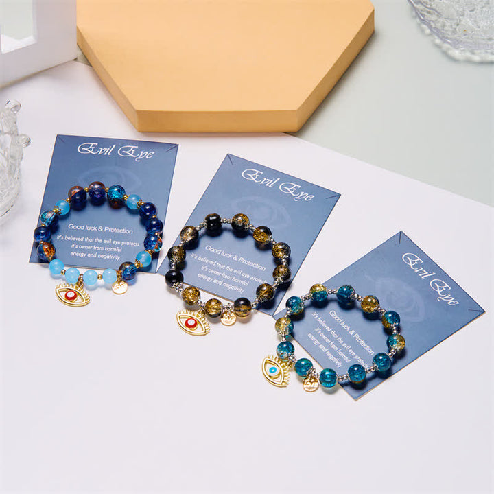 Bracelet en perles flash bicolores en pierre naturelle Olivenorma 