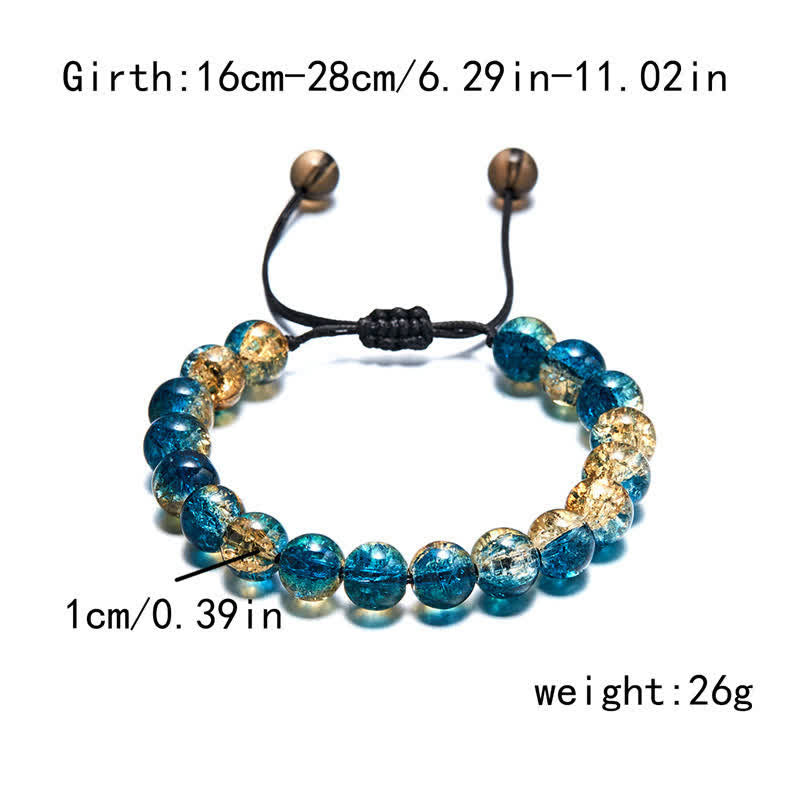 Bracelet en perles de verre scintillantes bleu noir Olivenorma