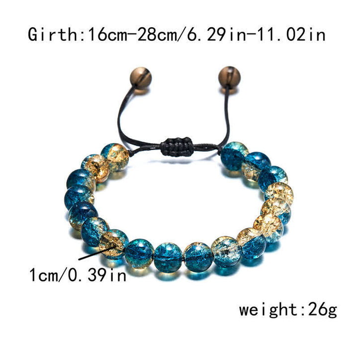 Bracelet en perles de verre scintillantes bleu noir Olivenorma