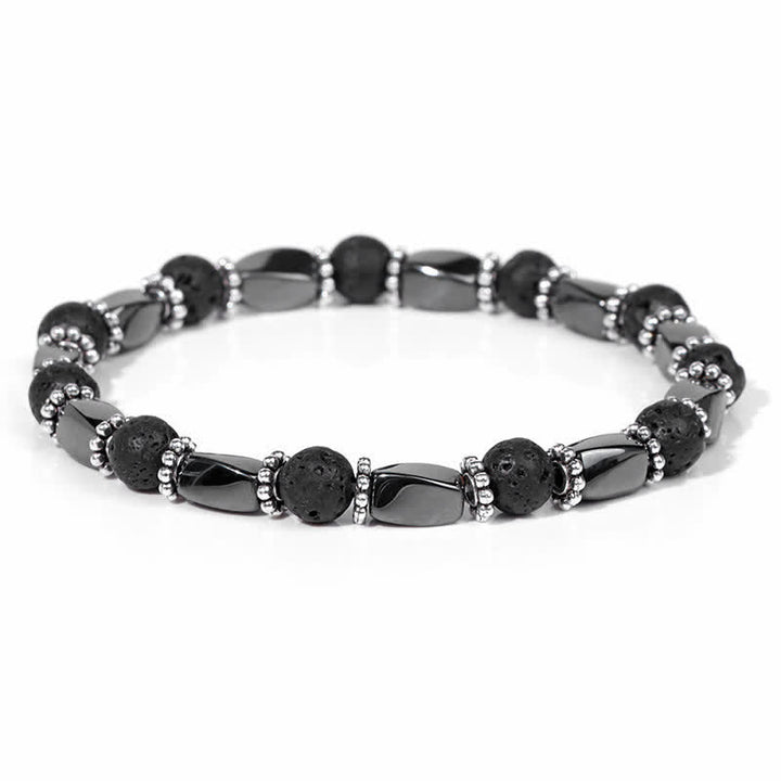 Bracelet de perles en cristal d'hématite naturelle Olivenorma