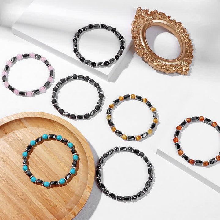 Bracelet de perles en cristal d'hématite naturelle Olivenorma