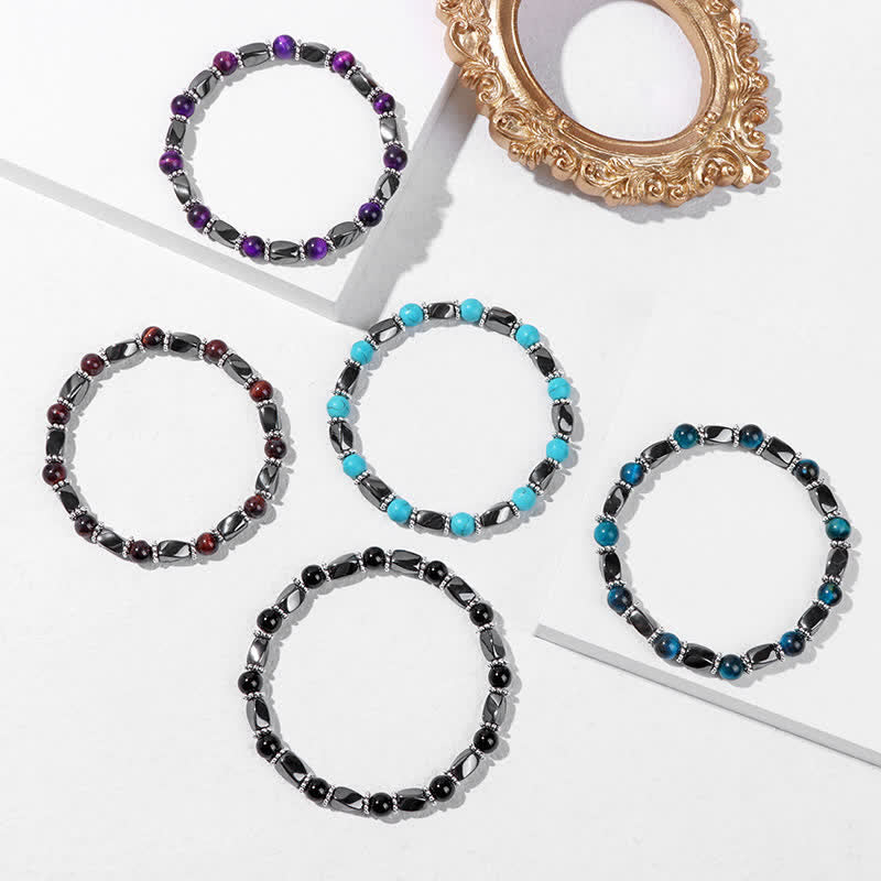 Bracelet de perles en cristal d'hématite naturelle Olivenorma