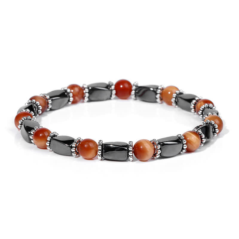Bracelet de perles en cristal d'hématite naturelle Olivenorma