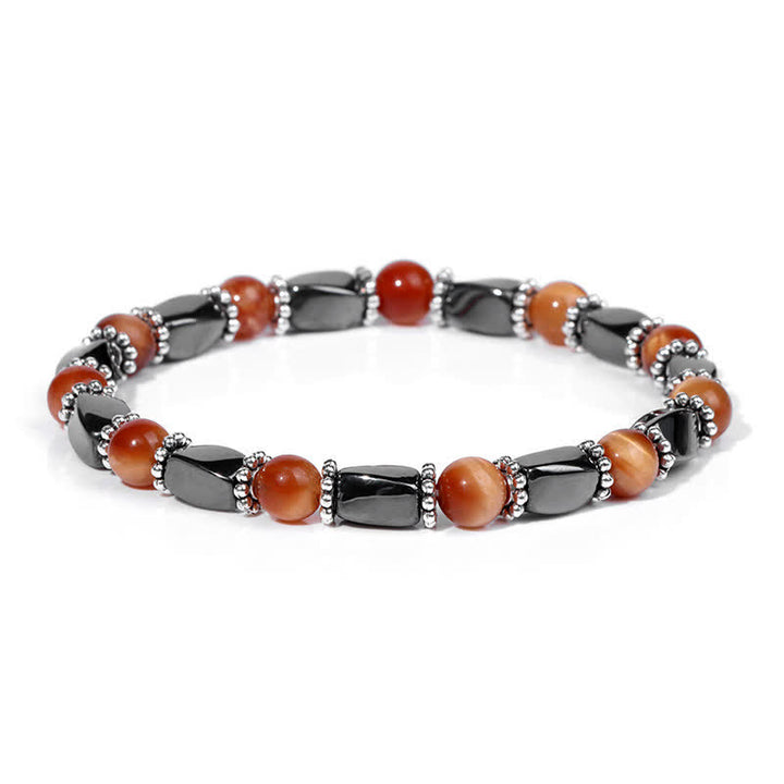 Bracelet de perles en cristal d'hématite naturelle Olivenorma