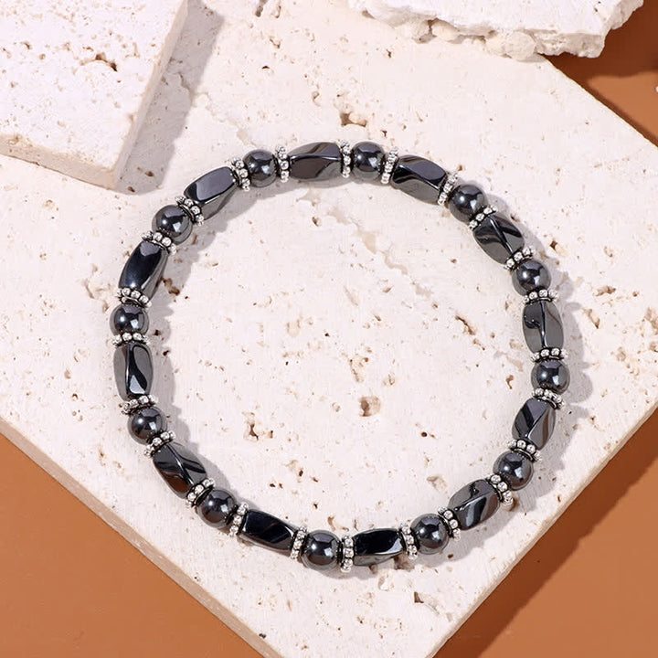 Bracelet de perles en cristal d'hématite naturelle Olivenorma