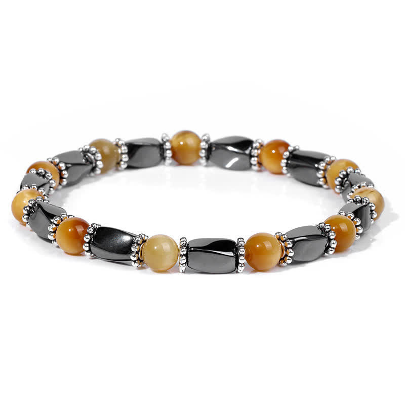 Bracelet de perles en cristal d'hématite naturelle Olivenorma