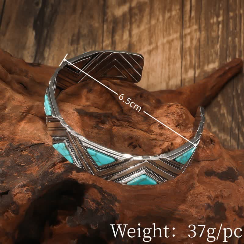 Bracelet ouvert en alliage turquoise Bohemia Olivenorma