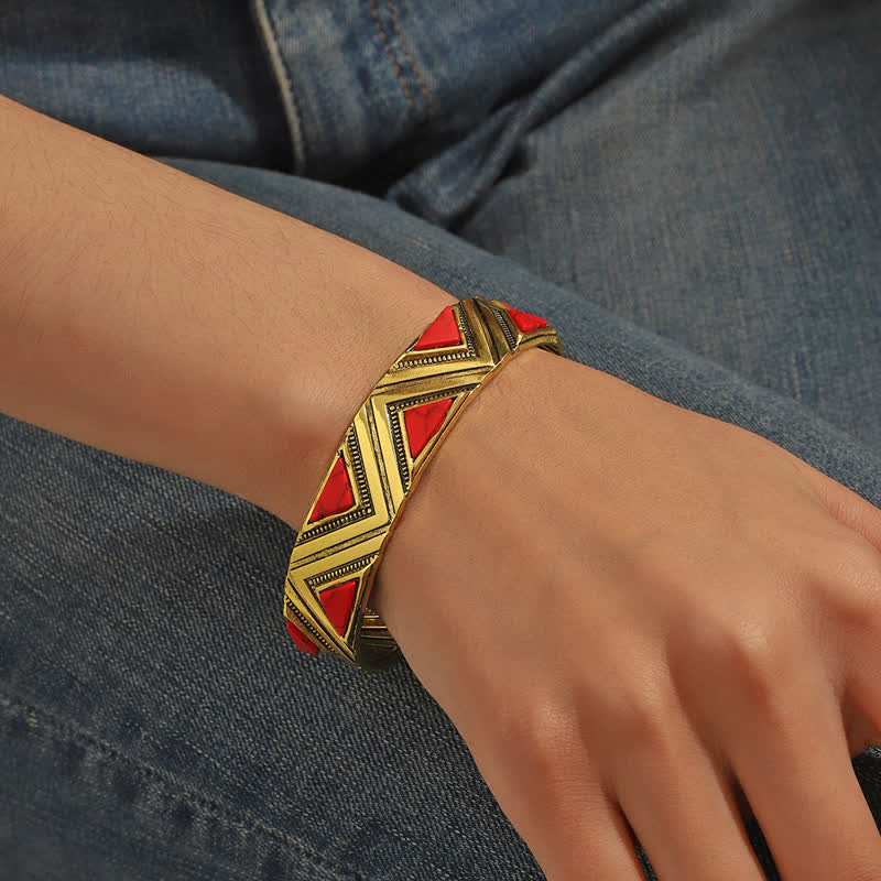 Bracelet ouvert en alliage turquoise Bohemia Olivenorma