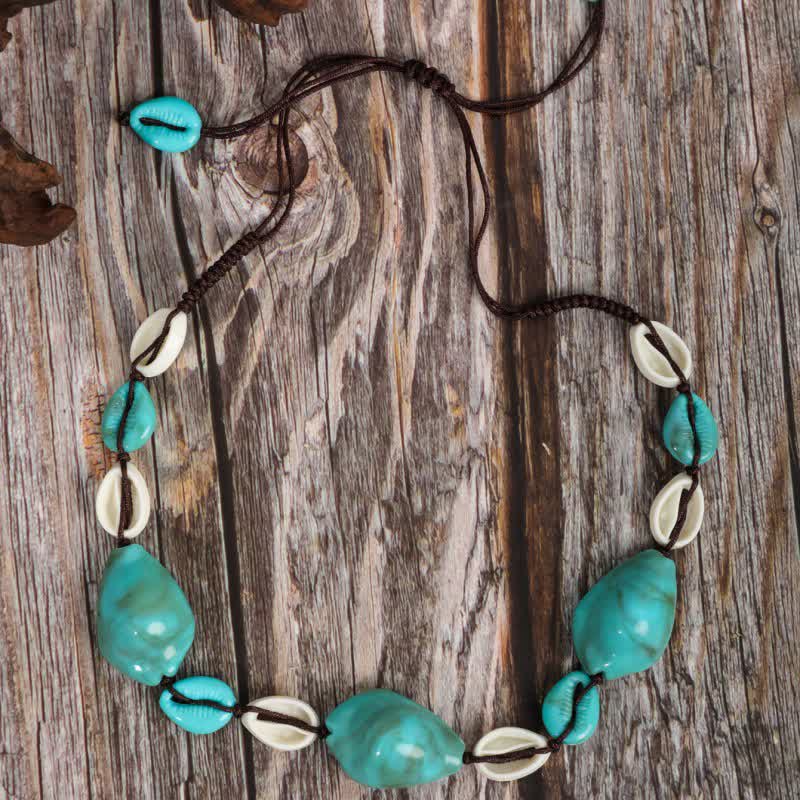Collier de perles turquoise de Bohême Olivenorma 
