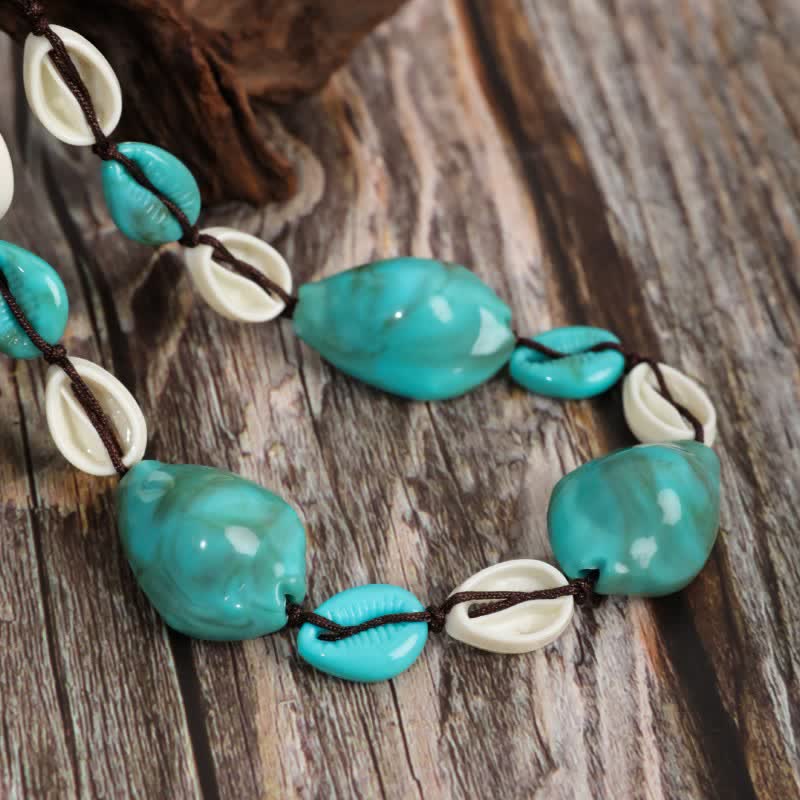 Collier de perles turquoise de Bohême Olivenorma 