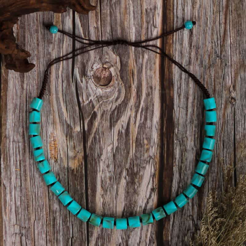 Collier de perles turquoise de Bohême Olivenorma 