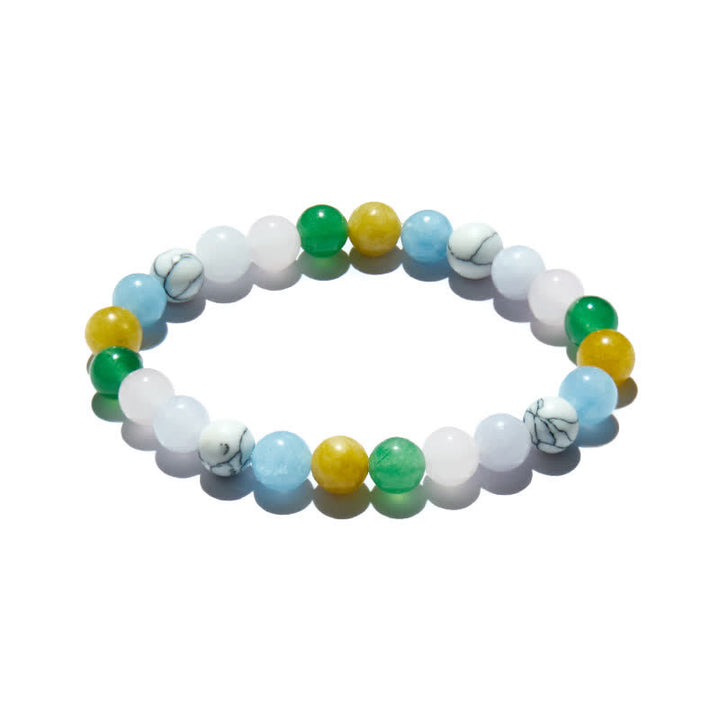 Bracelet en perles de pierre naturelle multicolore Olivenorma 8 mm 