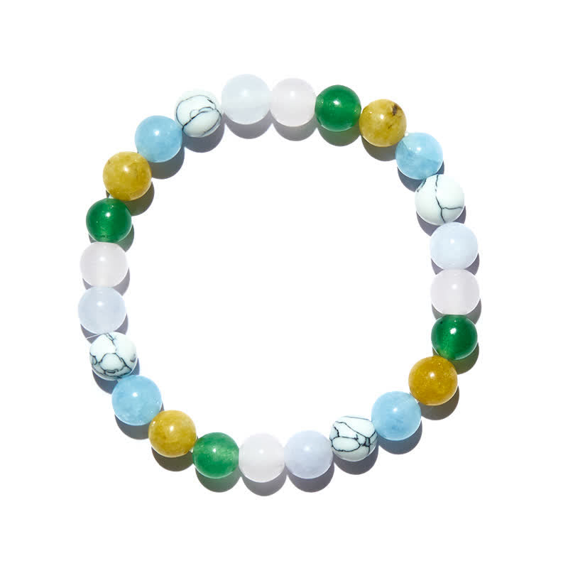Bracelet en perles de pierre naturelle multicolore Olivenorma 8 mm 