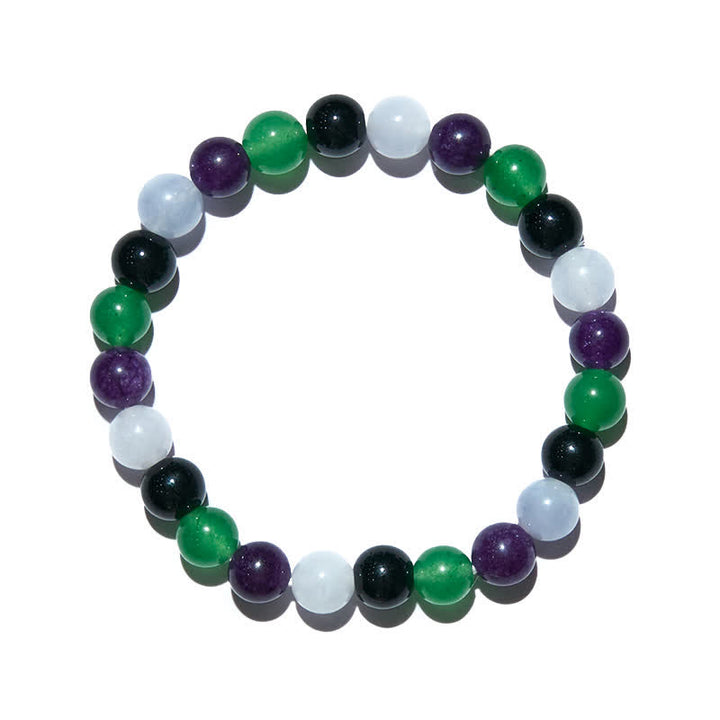 Bracelet Olivenorma en perles d'améthyste multicolores en pierre naturelle de 8 mm 