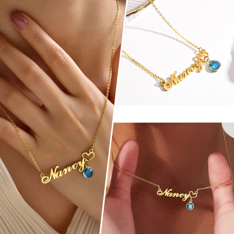 Collier pendentif pierre de naissance personnalisé Olivenorma pour femme