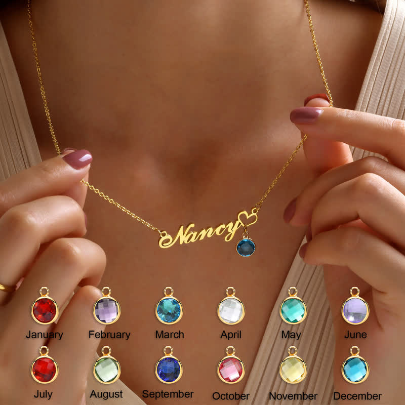 Collier pendentif pierre de naissance personnalisé Olivenorma pour femme