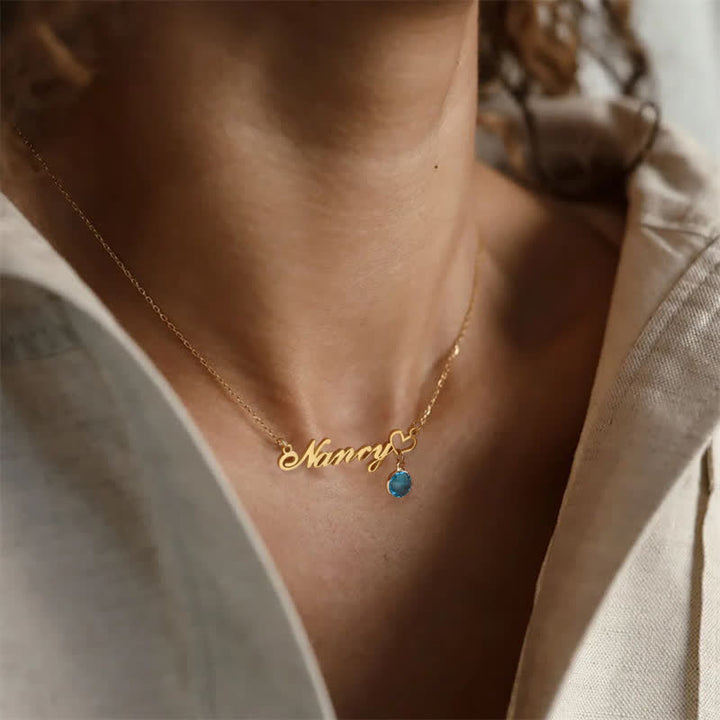Collier pendentif pierre de naissance personnalisé Olivenorma pour femme