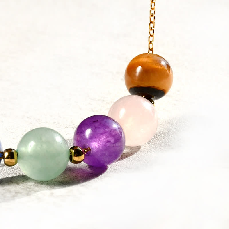 Collier de perles en pierre naturelle Olivenorma de 7 couleurs fabriqué à la main