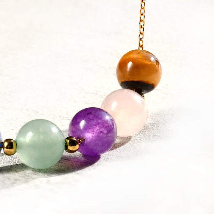 Collier de perles en pierre naturelle Olivenorma de 7 couleurs fabriqué à la main