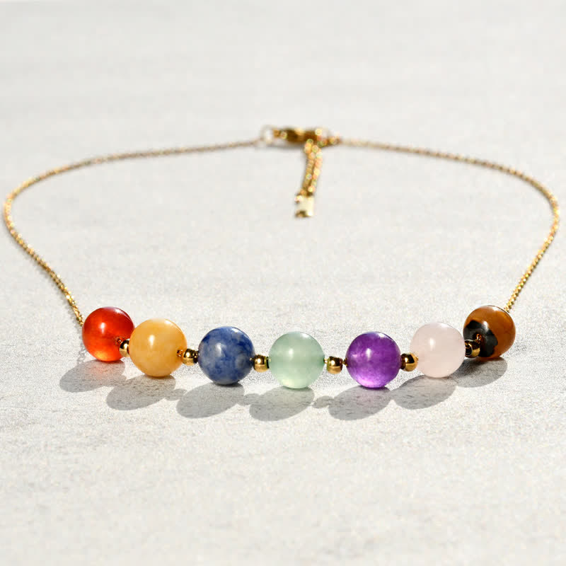 Collier de perles en pierre naturelle Olivenorma de 7 couleurs fabriqué à la main