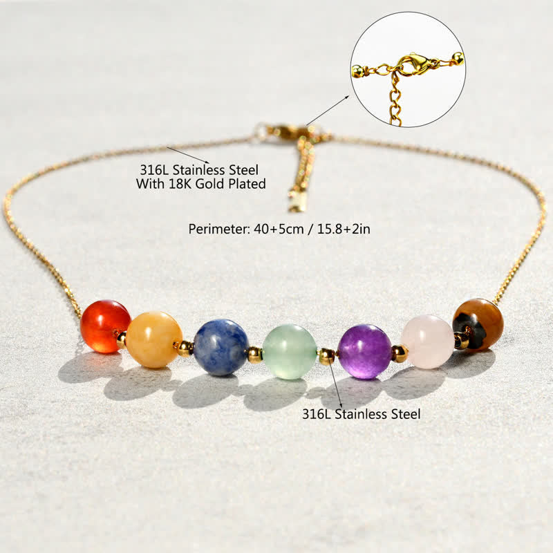 Collier de perles en pierre naturelle Olivenorma de 7 couleurs fabriqué à la main
